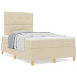 vidaXL Lit à ressorts avec matelas crème petit lit double tissu