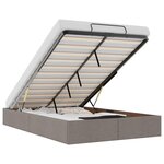 vidaXL Cadre de lit ottoman sans matelas taupe 120x190 cm tissu