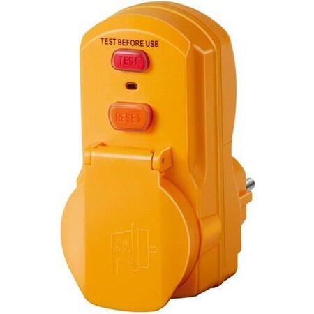 Brennenstuhl Adaptateur jaune avec protection différentielle 30mA (IP54)