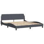 vidaXL Cadre de lit avec lumières LED gris foncé 180x200 cm velours