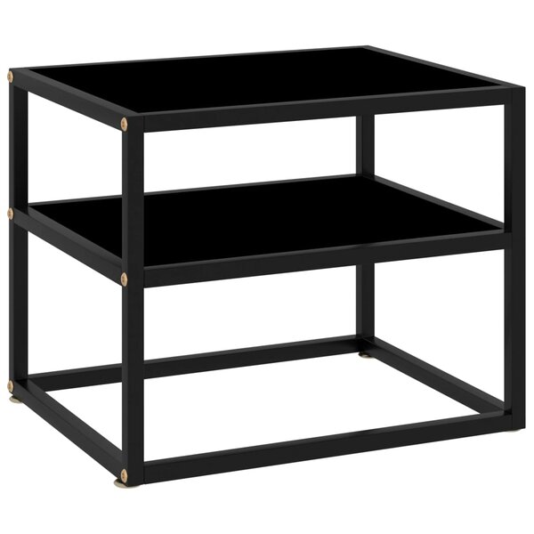 vidaXL Table console Noir 50x40x40 cm Verre trempé