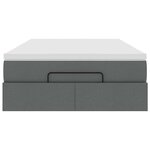 vidaXL Cadre de lit ottoman avec matelas gris foncé 120x200cm tissu