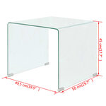 vidaXL Table basse 49 5 x 50 x 45 cm Verre trempé Transparent