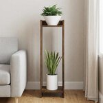vidaXL Support de Plante Chêne fumé 30 x 30 x 100 cm Bois d'ingénierie