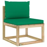 vidaXL Salon de jardin 9 Pièces avec coussins bois de pin imprégné