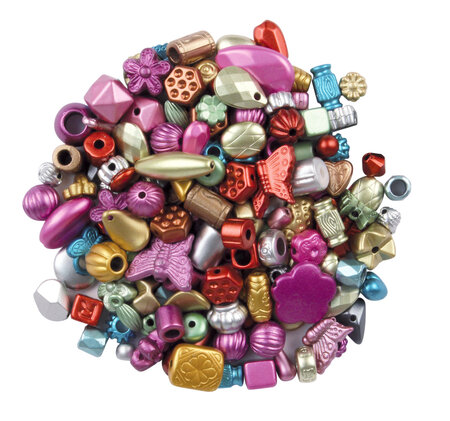 Perles pour enfant métallisées 0 5 x 0 3 cm 179 pièces
