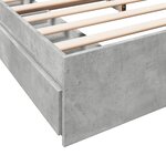 vidaXL Cadre de lit avec tiroirs sans matelas gris béton 180x200 cm