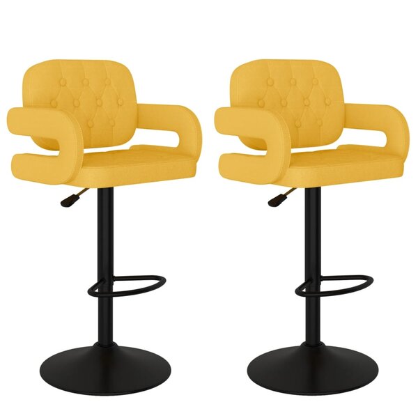 vidaXL Tabourets de bar lot de 2 jaune moutarde tissu