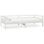 vidaXL Lit de repos avec matelas 90x200 cm Blanc Bois de pin massif