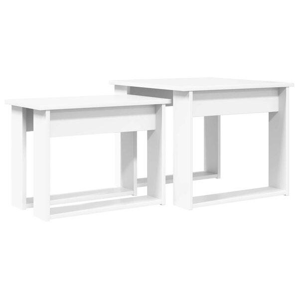 vidaXL Ensemble de tables basses 2 Pièces Blanc Bois d'ingénierie