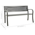 vidaXL Banc de jardin 125 cm acier gris