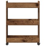Cabinet roulant en bois ancien 60x22x79 cm en bois reconstitué