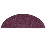 vidaXL Tapis d'escalier 30 pièces 56 x 17 x 3 cm Violet foncé Demi-rond