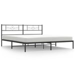 vidaXL Cadre de lit métal avec tête de lit noir 193x203 cm