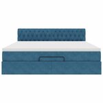 VidaXL Cadre de lit ottoman avec matelas bleu foncé 160x200 cm velours