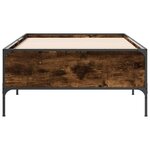 vidaXL Cadre de lit chêne fumé 90x200 cm bois d'ingénierie et métal
