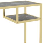 vidaXL Bureau d'ordinateur Marbre noir 100x36x74 cm Verre trempé