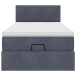 vidaXL Cadre de lit ottoman avec matelas gris foncé 80x200 cm velours