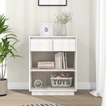 vidaXL Armoire console Blanc 60x34x75 cm Bois de pin solide