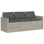 vidaXL Ensemble à manger de jardin et coussins 2 Pièces gris clair rotin