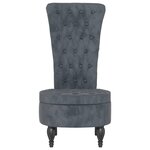 vidaXL Chaise à dossier haut gris foncé velours conception de bouton