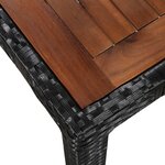 vidaXL Ensemble à manger d'extérieur 5 Pièces Rotin et bois d'acacia Noir