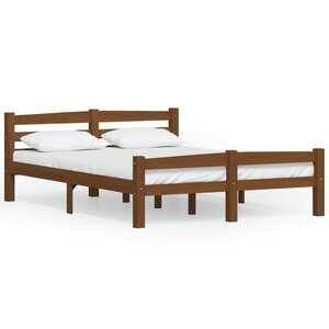 vidaXL Cadre de lit sans matelas marron miel pin massif 120x200 cm