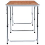 vidaXL Table pliable de camping Aluminium 180x60 cm