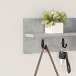 vidaXL Porte-manteau mural avec étagère Gris béton 60 x 10.5 x 18 cm