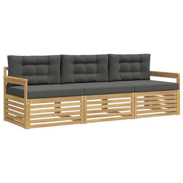 vidaXL Ensemble de canapés d'extérieur 3 pc Blanc et anthracite
