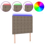 vidaXL Tête de lit à LED Taupe 90x5x118/128 cm Tissu
