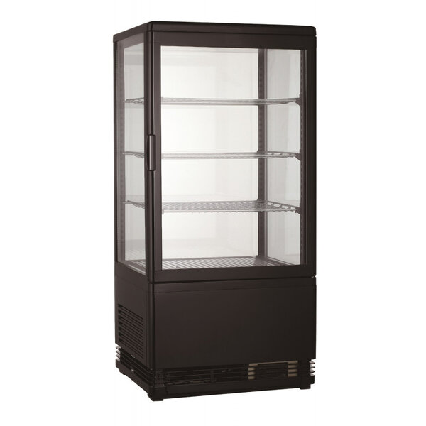 Vitrine réfrigérée 4 faces vitrées noire - 78 l - combisteel - r600a - acier inoxydable78 428x386x960mm