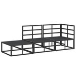 vidaXL Ensemble de canapé de jardin 3 Pièces Noir 211.5 x 71.5 x 71 cm