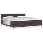 vidaXL Lit boxspring avec matelas Marron foncé 200 x 200 cm tissu