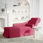 vidaXL Fauteuil long avec traversin et accoudoir droit rouge bordeaux