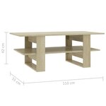 vidaXL Table basse Chêne sonoma 110x55x42 cm Aggloméré