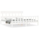vidaXL Cadre de lit sans matelas blanc 200x200 cm bois massif de pin