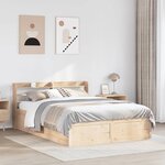 vidaXL Cadre de lit avec tête de lit 140x200 cm bois de pin massif