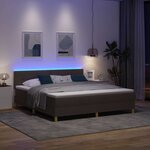 vidaXL Lit à ressorts avec matelas Marron foncé 180 x 200 cm tissu