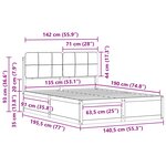 vidaXL Cadre de lit avec tête de lit rembourrée Gris clair