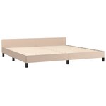 vidaXL Cadre de lit avec tête de lit Cappuccino 200x200 cm Similicuir
