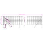 vidaXL Clôture en treillis métallique anthracite 1 1x25 m