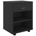 vidaXL Armoire à roulettes Noir 46x36x59 cm Bois d'ingénierie