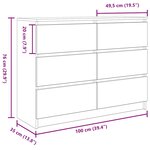 vidaXL Buffet Gris béton 100x35x76 cm Bois d'ingénierie