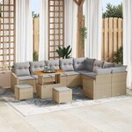 vidaXL Ensemble de canapé de jardin 12 Pièces Beige  Gris clair