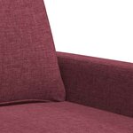 vidaXL Canapé à 3 places Rouge bordeaux 180 cm Tissu