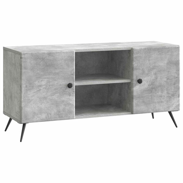 vidaXL Meuble TV 102 x 34 5 x 50 cm Gris béton Bois d'ingénierie