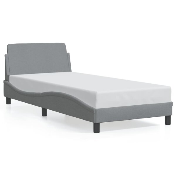 vidaXL Cadre de lit sans matelas gris clair 90x190 cm tissu