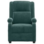 vidaXL Fauteuil de massage Vert foncé velours
