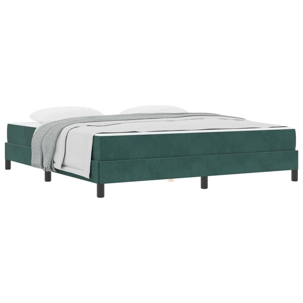 vidaXL Lit à ressorts avec matelas Vert foncé 180 x 210 cm tissu